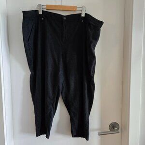 Reitmans Black Linen Blend Cropped Pants - Size 20P